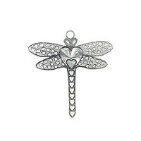 Dragonfly Heart Filigree Craft Charm *Factory Seconds*