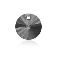 Swarovski Crystal Circle Rivoli Pendant - Silver Night x 8mm