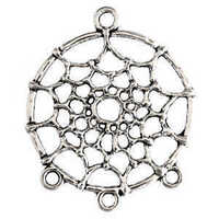 Metal Charm - Antique Silver Dream Catcher Connector Ring x 34mm