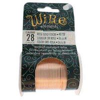 Beadsmith Craft Wire - Tarnish Resistant - 40 Yds - Rose Gold x 28ga
