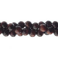 Semi-Precious Round Beads - Dyed Red Tiger Eye Natural x 6mm