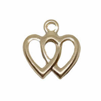 Gold Filled Charm - Double Heart