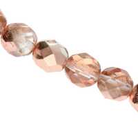 Czech Glass Round Firepolished Beads - Crystal Gold 4mm x 38