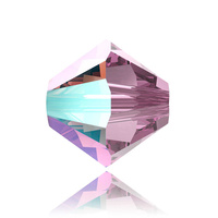 Swarovski Crystal Bicone Beads - Lt Amethyst Shimmer 4mm x 20