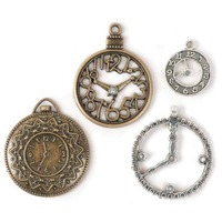 Steampunk Clock Face Charm Pendants