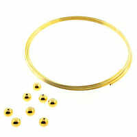 Round Memory Wire and End Caps - Gold Plated
