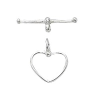 Sterling Silver Toggle Clasp - Heart