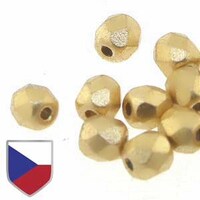 Czech Shield Firepolished Beads - Crystal Bronze Pale Gold