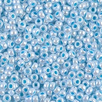 Miyuki Seed Beads Size 8/0 - Aqua Lined White Pearl x 22g