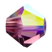 Preciosa Crystal Bicone Beads - Amethyst AB 6mm