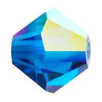 Preciosa Crystal Bicone Beads - Capri Blue AB 6mm