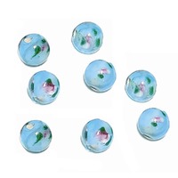 Moonstone Blue Round Glass Beads 6mm x 20