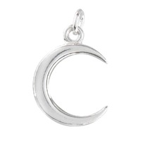 Sterling Silver Charm with Jump Ring - Crescent Moon