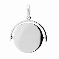Sterling Silver Swivel Blank Engravable Pendant with Bail
