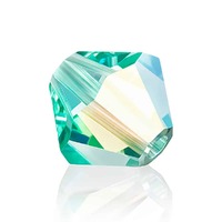 Preciosa Crystal Bicone Beads - Caribbean Sea AB x 6mm