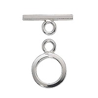 Sterling Silver Toggle Clasp - Round Flat