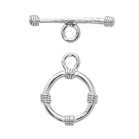 Sterling Silver Toggle Clasp - Round with Rings