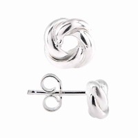 Sterling Silver Earring Studs with Earnut - Love Knot