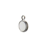 Sterling Silver Round Bezel Setting with Ring x 6mm