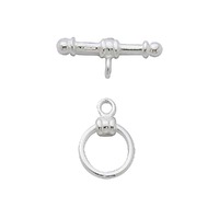Sterling Silver Round Toggle Clasp with Rings