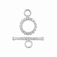Sterling Silver Twisted Toggle Clasp