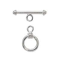Sterling Silver Round Circles Toggle Clasp