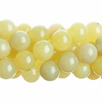 Semi-Precious Round Beads - Lemon Jade Natural x 6mm