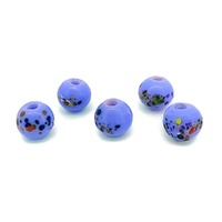Lavender Multi Spotted Glass Beads 8-10mm