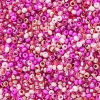Czech Glass Seed Beads Size 10/0 - Hot Pink Mix