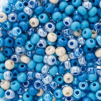 Czech Glass Seed Beads Size 6/0 - Blue Lace Mix