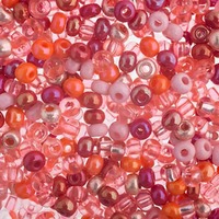 Czech Glass Seed Beads Size 6/0 - Flamingo Mix