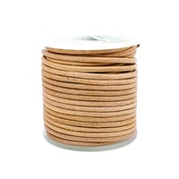Leather Cord Round Natural 10metres - 2mm diameter