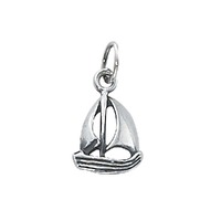 Sterling Silver Charm with Jump Ring - Sail Boat