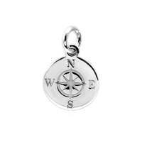 Sterling Silver Charm with Jump Ring - Compass
