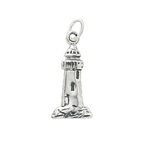 Sterling Silver Charm with Jump Ring - Lighthouse