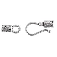 Hook and Eye Clasp Cylinder - Antique Silver