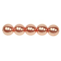 Glass Pearl Beads - 8mm Coral x 10