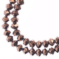Crystal Lane Faceted Rondelle Beads - Opaque Copper Iris