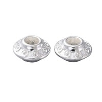 Tibetan Style Silver Ornate Bicone Beads - 6mm x 10