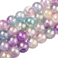 Crackle Glass Beads - Aurora Gem 8mm x 10