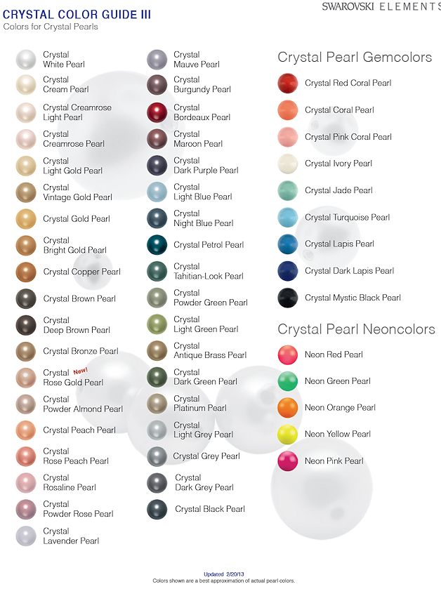 swarovski crystal pearl colour chart sunsetcrystals pearl color chart
