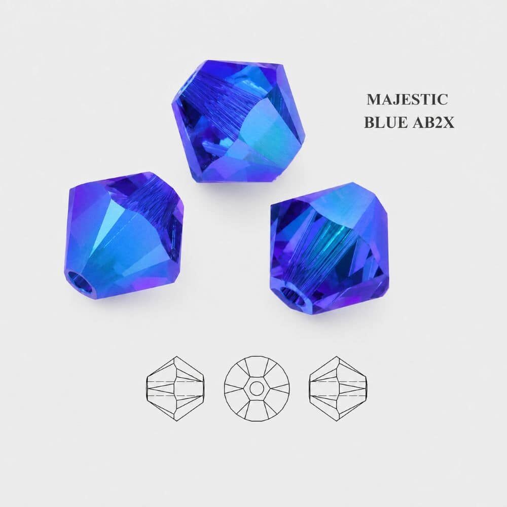 Swarovski Crystal Bicone Beads 4mm Majestic Blue AB2X