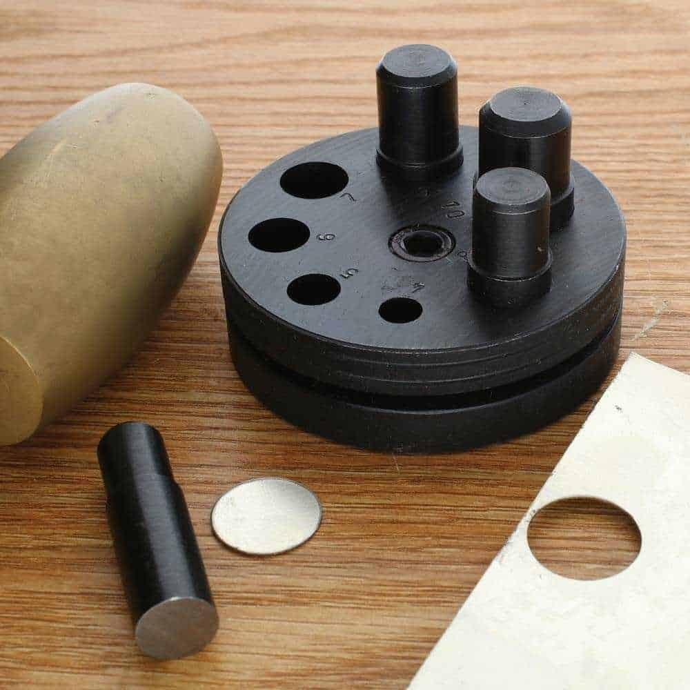 Jewelers Disc Cutter 7 Hole Punch Set Metal Circle Cutting