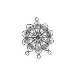 Flower Filigree Metal Craft Charm