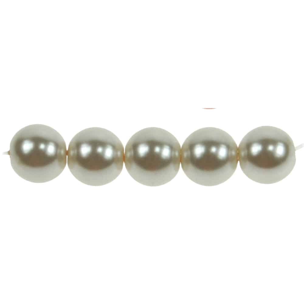 Glass Pearl Beads - 6mm Cream x 20 | Jewellery Beads