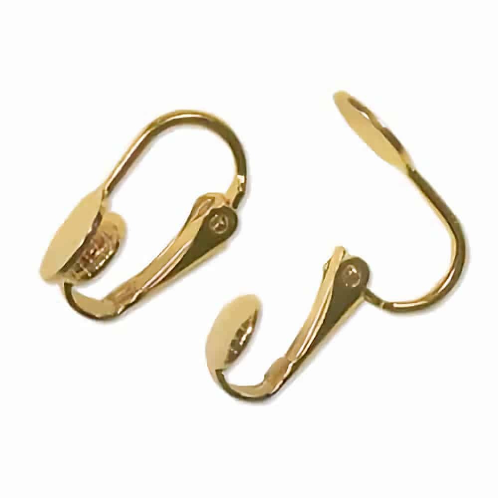 Clip On Earring Findings with Disc - Gold Plated
