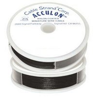 Acculon Tigertail Stainless Steel Jewelry Wire - 3 Strand .018 ~ 30Ft Roll x Black