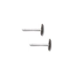 Flat Earring Posts - Surgical Steel - 4mm x 1 Pair
