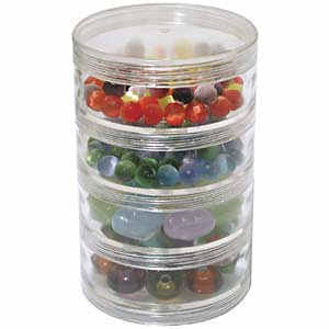 Bead Storage Container - 4 Stack Jars With 1 Lid x Large