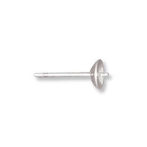 Pearl Cup Earring Posts With Peg - Sterling Silver - 5mm x 1 Pair